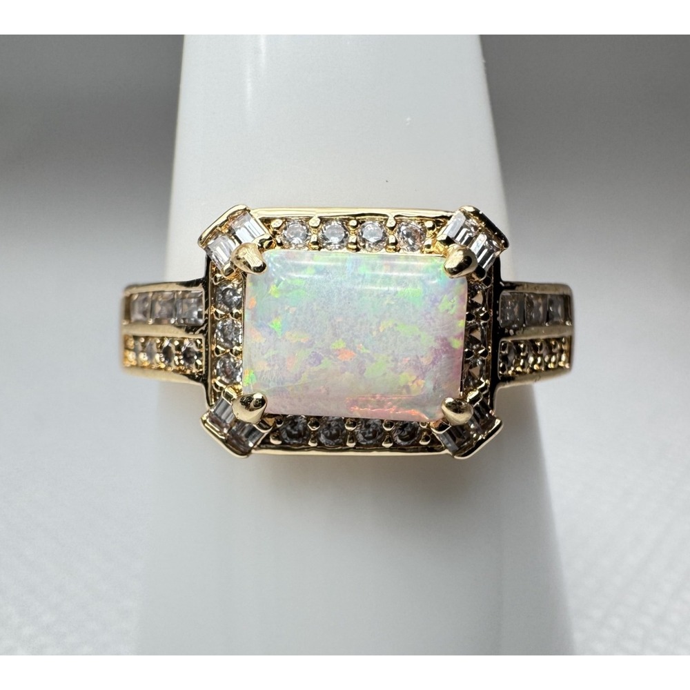 Size 9 Bomb Party October Ring - RG88872 Glow Without Asking - On Gold Plating